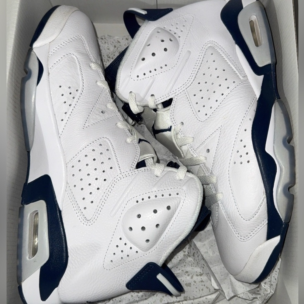 Jordan White and Navy Athletic Shoes